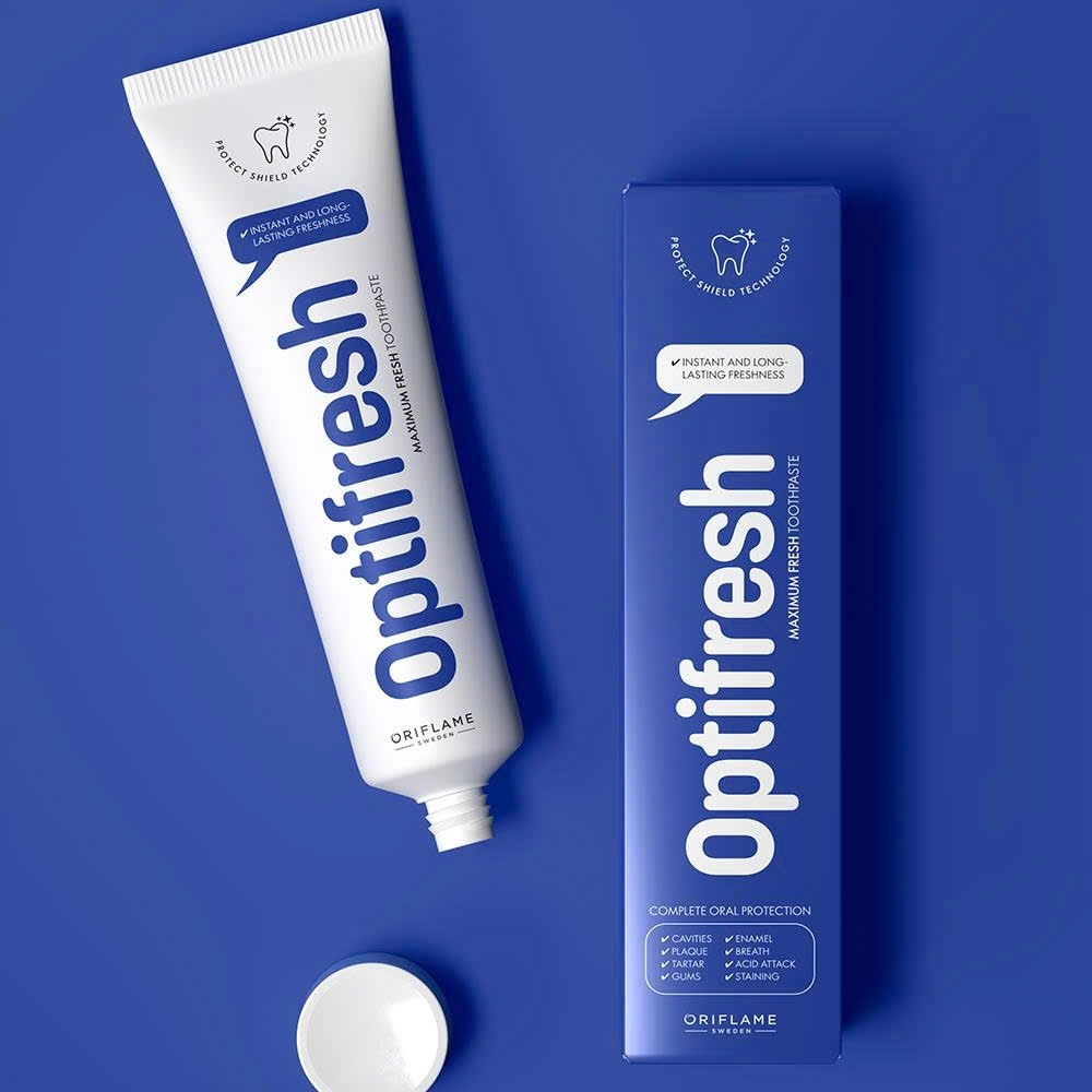 Mẫu mới - Kem đánh răng Oriflame Optifresh Maximum Fresh 100ML DATE 12.2028