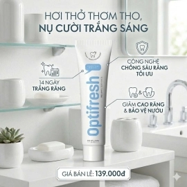 Mẫu mới- Kem đánh răng Optifresh TRẮNG RĂNG Oriflame 100 ml DATE 12.2028