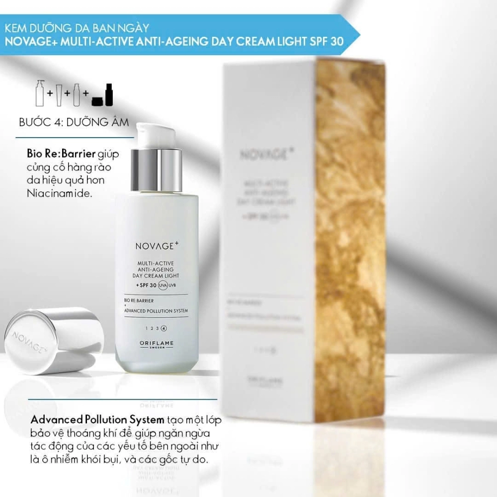 41044 Orifame- Kem dưỡng ban ngày Novage+ Multi-Active Anti-Ageing Day Cream Light SPF 30