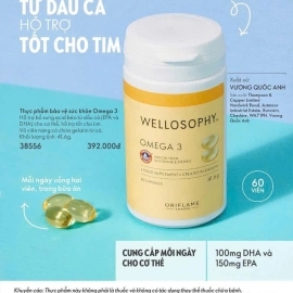 38556 Thực Phẩm Bổ Sung Wellosophy Dầu cá OMEGA Oriflame Date 10.2027