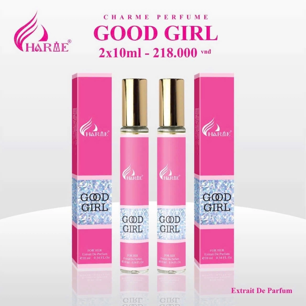 NƯỚC HOA NỮ MINI CHAMRE GOOD GIRL ( SET 2 LỌ X 10ML) NƯỚC HOA NỮ MINI CHAMRE GOOD GIRL ( SET 2 LỌ X 10ML)